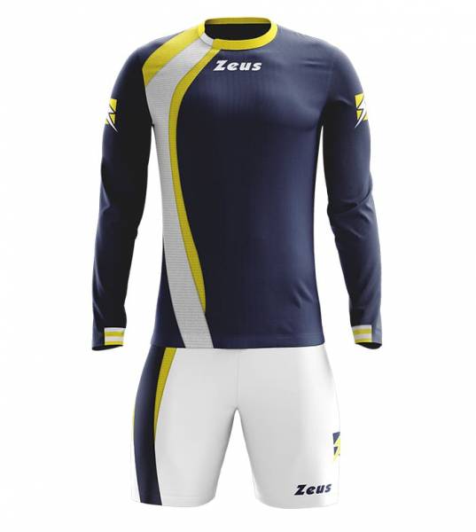 Zeus Kit Spagna Set da calcio + Shorts Set da 2 pezzi. Blu/bianco metallizzato