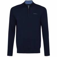BEN SHERMAN Funnel Neck 1/4 Zip Uomo Felpa 0072165-NAVY