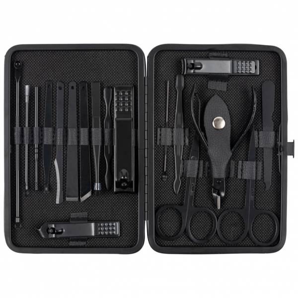 LEANDRO LIDO &quot;Brescia&quot; Manicure/Pedicure Set 19-piece black