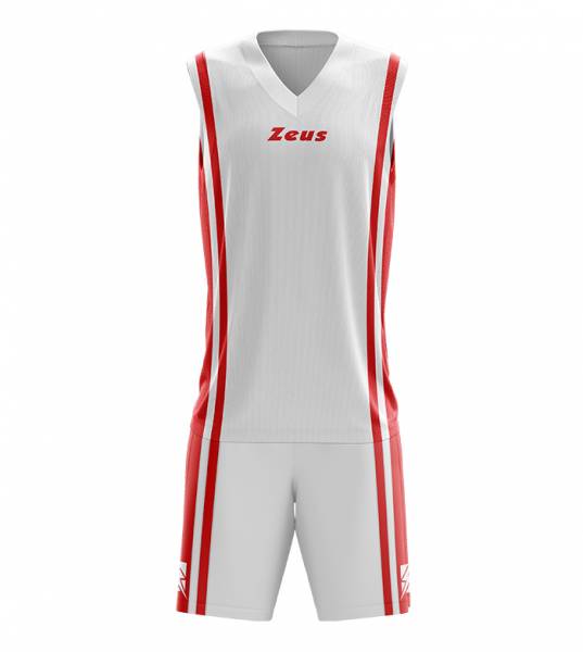 Zeus Kit Bozo Basketball Jersey + Shorts 2 pcs. Bianco/rosso
