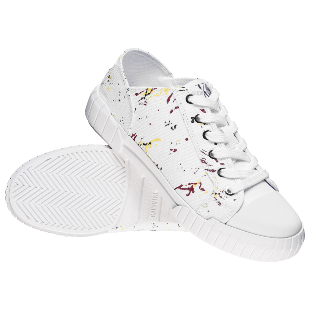 calvin klein white canvas trainers