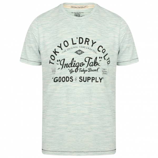 Tokyo Laundry Prestonburg Flocked Motif Herren T-Shirt 1C10893R Dark Mint
