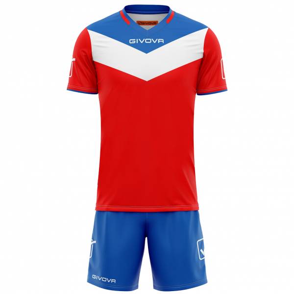 Givova Kit Campo Set Shirt + Short rood / middenblauw