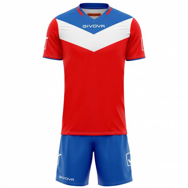 Givova Kit Campo Set Maglia + Shorts rosso / blu medio