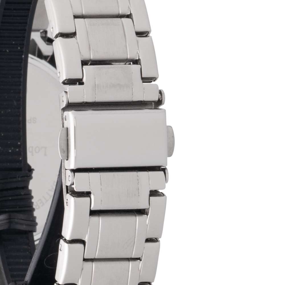 Lobstein & Söhne® Orologio da polso analogico 12 ore, impermeabile fino a 3 ATM, chiusura regolabile, batteria e imballaggio, per moda e tempo libero, Leopold - argento/bianco, Classico