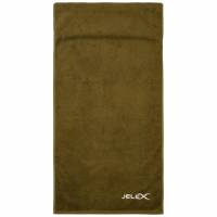 JELEX 100FIT Asciugamano da palestra con tasca verde militare