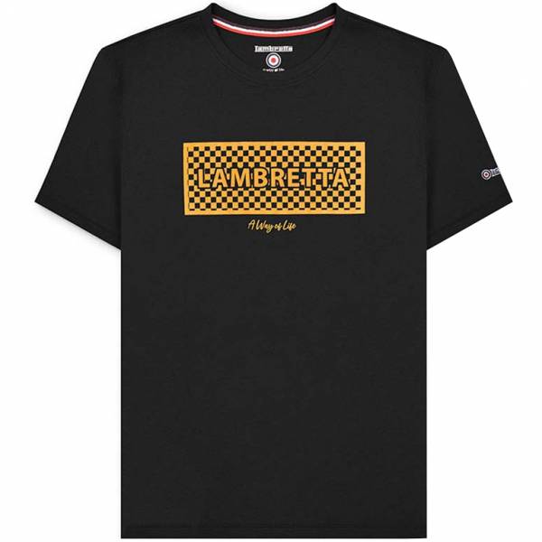 Lambretta Checker Box Heren T-shirt SS1002-ZWART