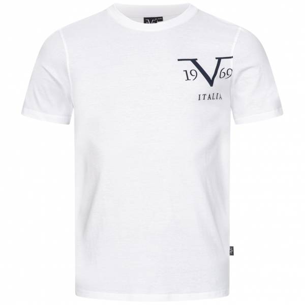 19V69 versace 1969 big logo mężczyźni t-shirt vi20ss0010b biały