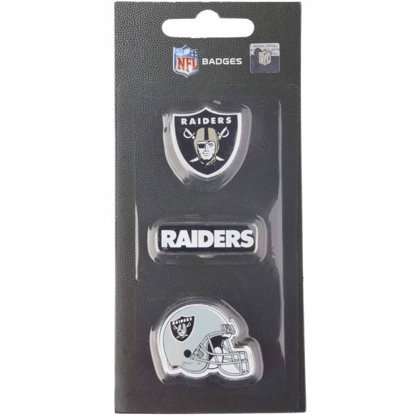 Raiders d'Oakland NFL Pins métalliques Ensemble de 3 BDNFL3PKOR