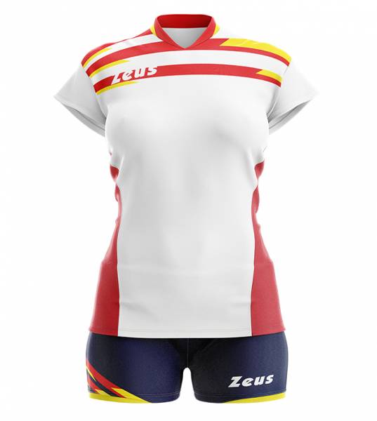 Zeus Kit Itaca Damen Trikot + Shorts 2-tlg. Donn bianco/rosso