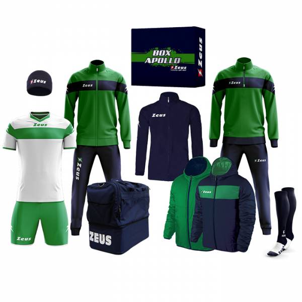 Zeus Apollo Set da calcio Box teamwear da 12 pezzi Navy Verde