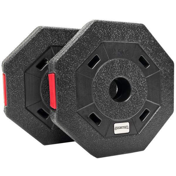 SPORTINATOR 2,5 kg Bumper Plates Fitness Hantelscheiben 2er-Set