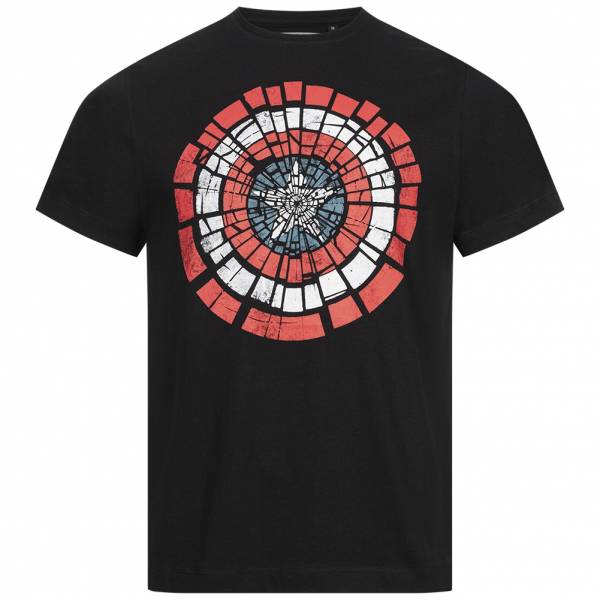 Captain America Shield Marvel Comic Shield Mężczyźni T-shirt FBMTS308BLK