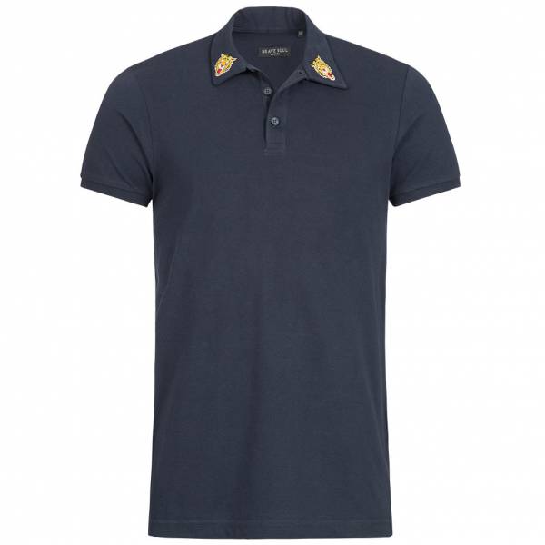 BRAVE SOUL Venom Herren X3 Button Polo-Shirt MPS-69VENOM Rich Navy