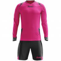 Zeus Paros Goalkeeper Kit Long-sleeved jersey with shorts Fucsia Black