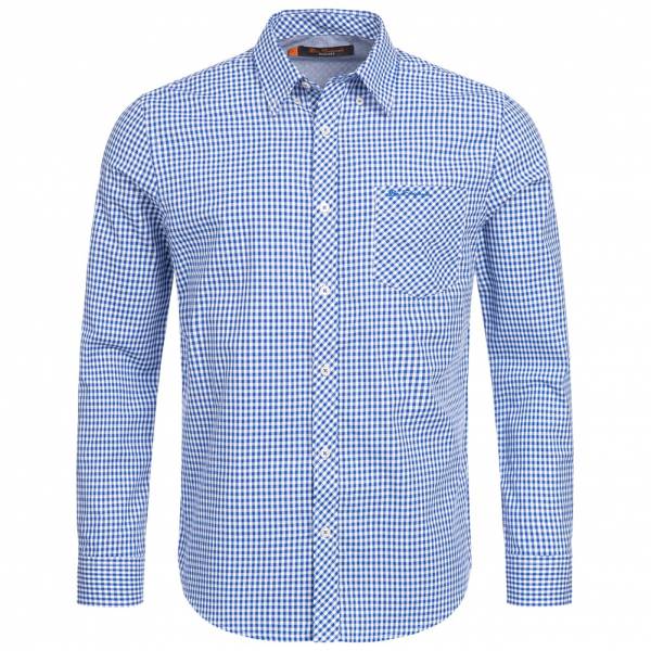 BEN SHERMAN Herren Langarm Hemd 0058303-150 Blue