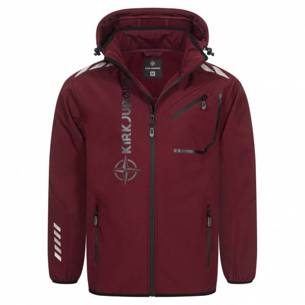 KIRKJUBØUR® &quot;Alvik&quot; Hombre Chaqueta SOFTSHELL columna de agua 10.000 mm rojo oscuro/negro