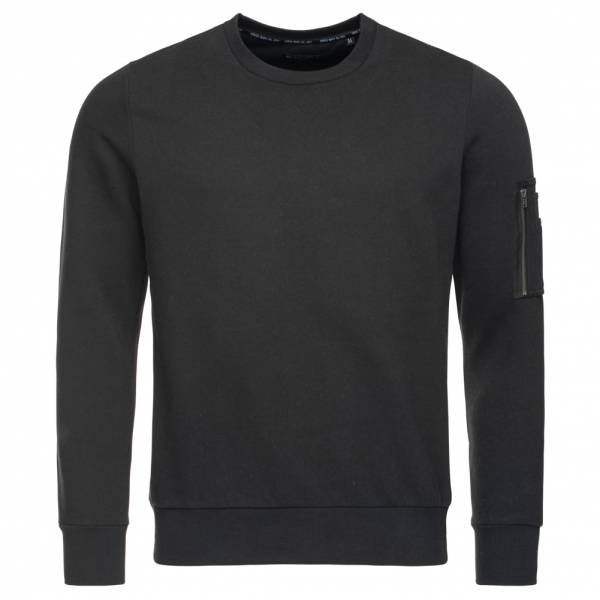 BRAVE SOUL Jacob Crew Neck Zip Pocket Herren Sweatshirt MSS-69JACOB Black