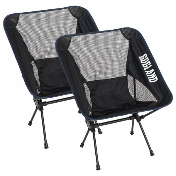 GOGLAND plegable Silla de camping Pack de 2 negro/azul marino