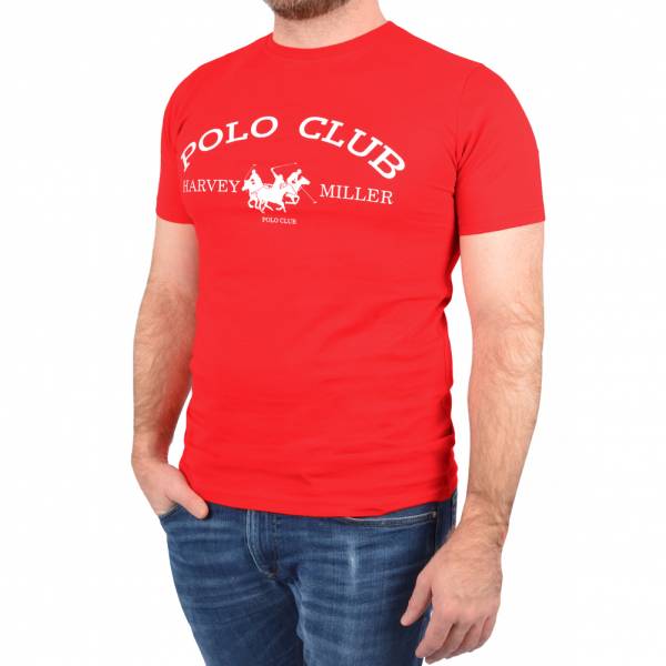 Harvey Miller Polo Club Fashion Herren T-Shirt HRM4490 Red