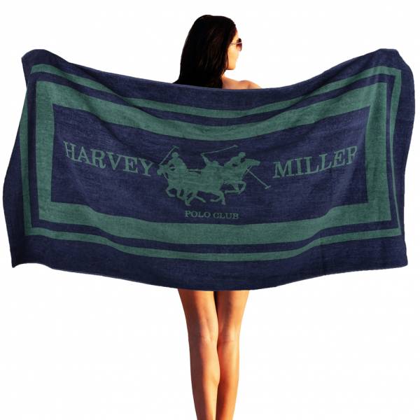 Harvey Miller Polo Club 140 x 70 Serviette de plage avec sac de sport HRM4432 Vert/Navy