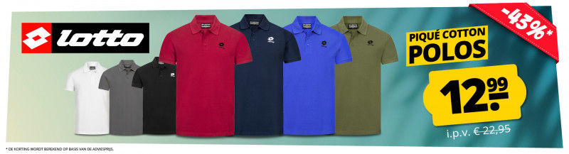 LOTTO Piqué Cotton POLOS slechts 12,99 €