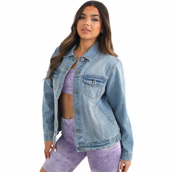 BRAVE SOUL Pearson Slogan Damen Jeansjacke LJK-PEARSON