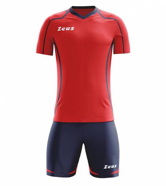 Zeus Kit Fauno Voetbaltenue 2-delig blauw/rosso