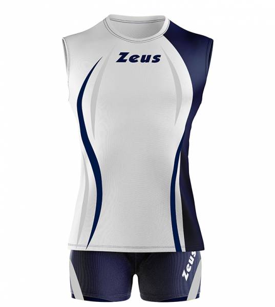 Zeus Kit Klima Damen Sport Trikot + Shorts bianco/blu