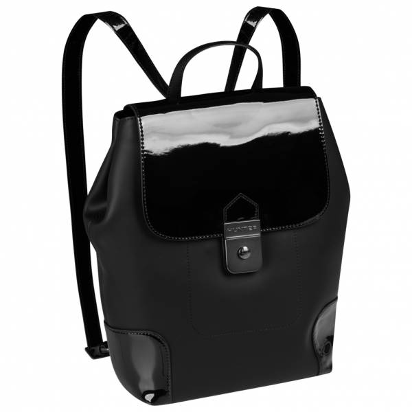 Hunter Raffiné Femmes Cuir Sac à dos WBB6002PAT-BLK
