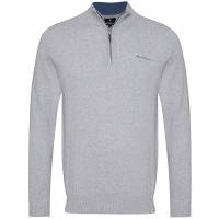BEN SHERMAN Funnel Neck 1/4 Zip Uomo Felpa 0072165-GRIGIO CHIARO