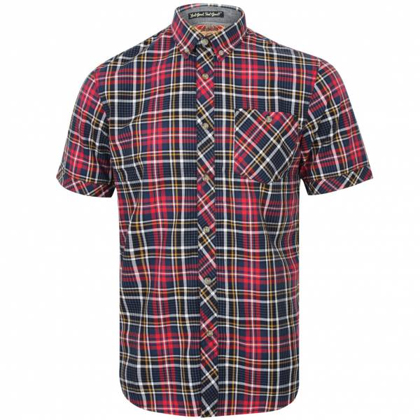 Tokyo Laundry Stafford Hombre Camisa de cuadros 1H10586 Rojo Pompeya