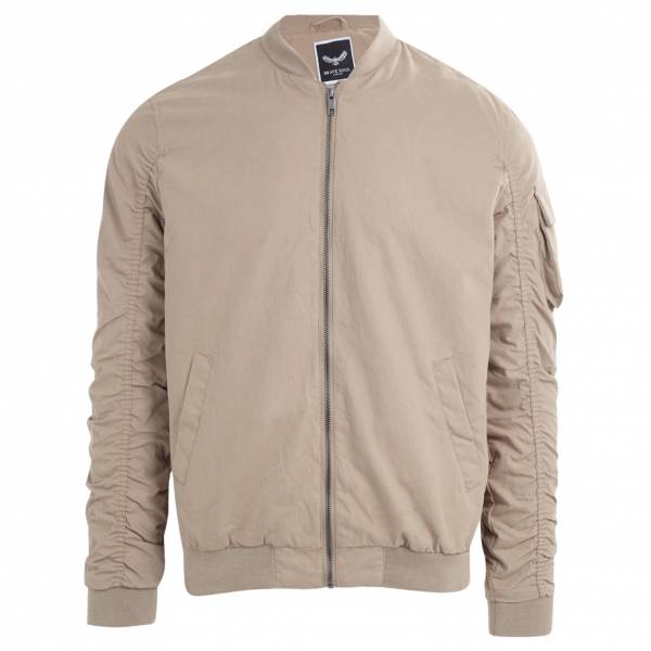 BRAVE SOUL Marks Utility Gathered Herren Bomberjacke MJK-MARKSPKB Stone