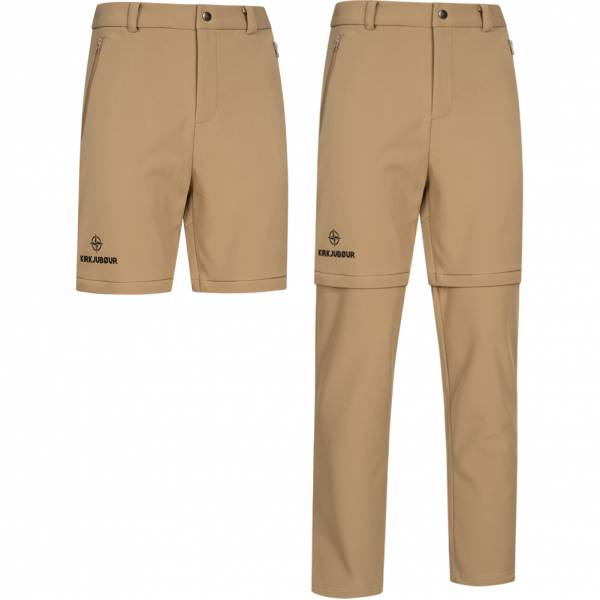 KIRKJUBØUR® Zip-Off Hommes 2 en 1 Pantalon de randonnée et de trekking Marron