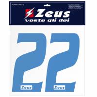 Zeus Nummern-Set 1-22 zum Aufbügeln 10cm sky