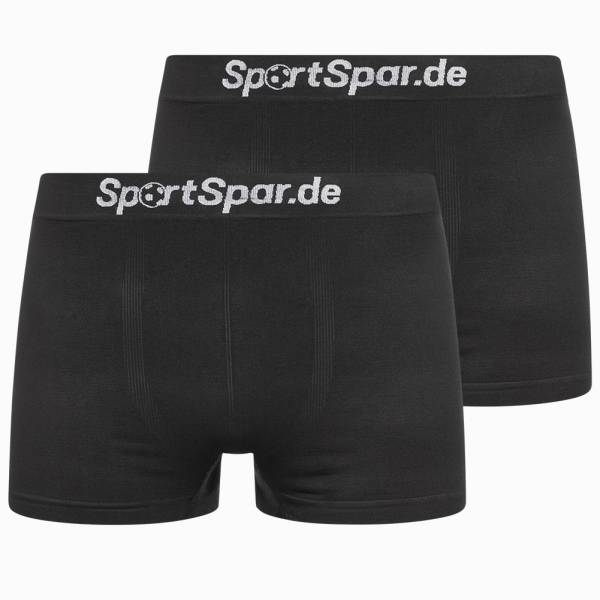 SportSpar.de Double Sparbuxe Uomo Boxer sportivo Set da 2 nero