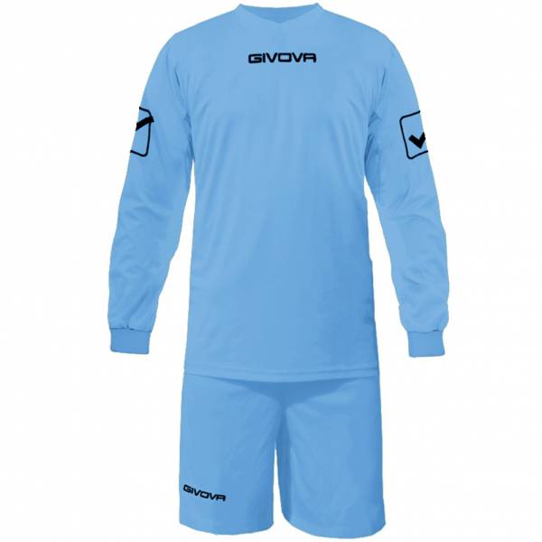 Givova Fußball Set Langarmtrikot mit Short Kit Givova hellblau