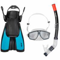 JELEX Deepsea Set de buceo con aletas turquesa