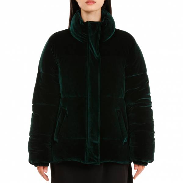 19V69 Versace 1969 Femmes Veste d’hiver en look velours 0094VERDE