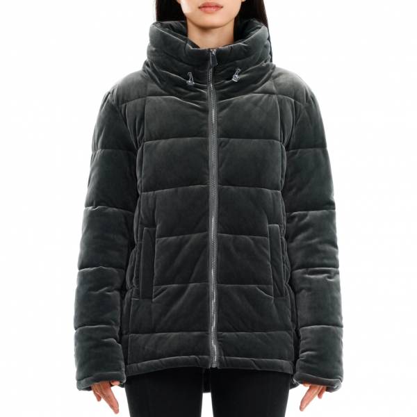 19V69 Versace 1969 Femmes Veste d’hiver en look velours 0097GRIGIO