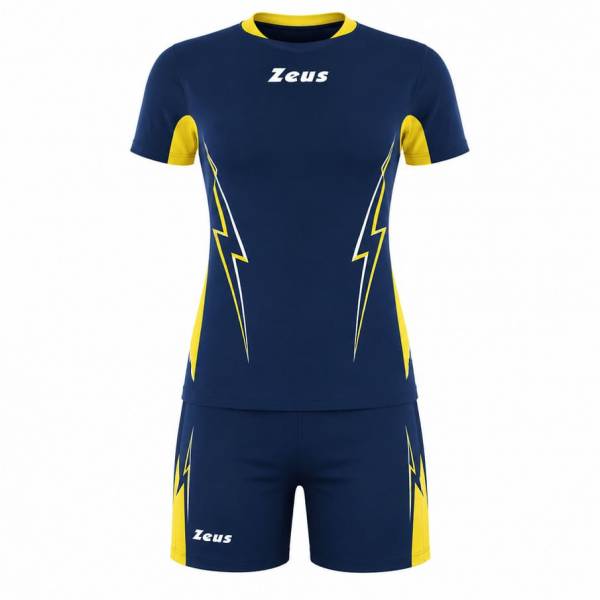 Zeus Kit Volley Tuono Damen Trikot + Shorts blu/giallo
