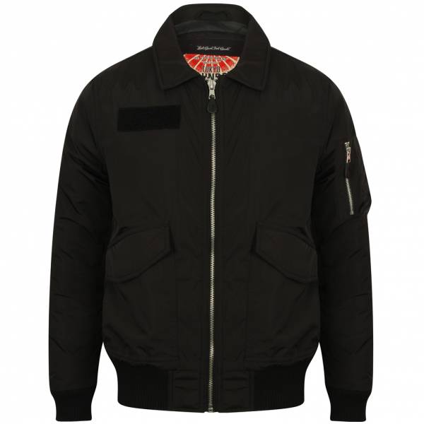 Tokyo Laundry Strathaven Collar Bomber Jacket Herren Bomberjacke 1J9733 Black