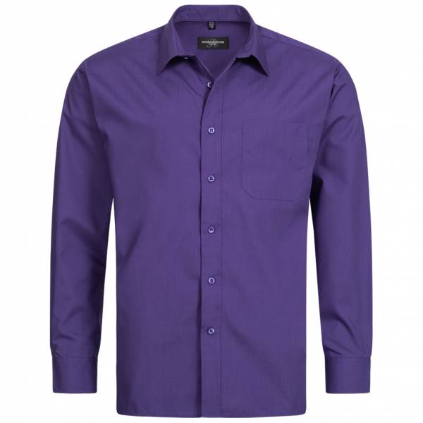 RUSSELL Longsleeve Poly Cotton Poplin Herren Shirt 0R934M0-Purple