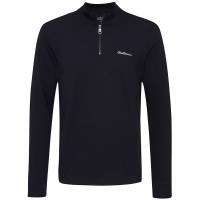 BEN SHERMAN Pique Funnel Neck 1/4 Zip Uomo Felpa 0074706-MIDNIGHT