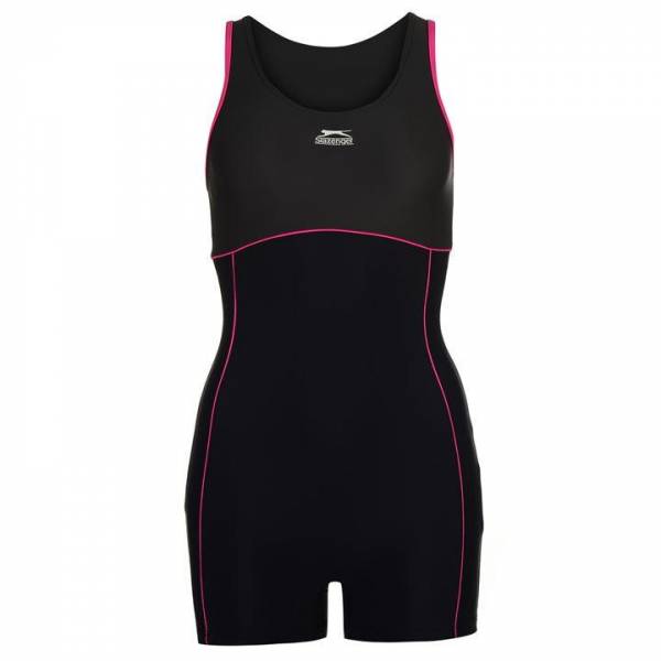Slazenger Damen Badeanzug mit Bein Navy/Charcoal