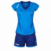 Zeus Kit Manila Donna Maglietta sportiva + Shorts royal blue blu
