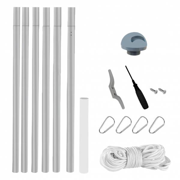 MUWO "Glory" Maszt o wys. 6,1 m do wbicia w ziemię srebrny