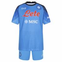 SSC Neapel EA7 Emporio Armani Niño Conjunto de fútbol EASSCN23W01JR-AZURRO