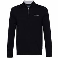 BEN SHERMAN Funnel Neck 1/4 Zip Uomo Felpa 0072165-NERO