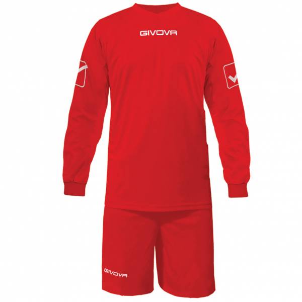 Givova Fußball Set Langarmtrikot mit Short Kit Givova rot